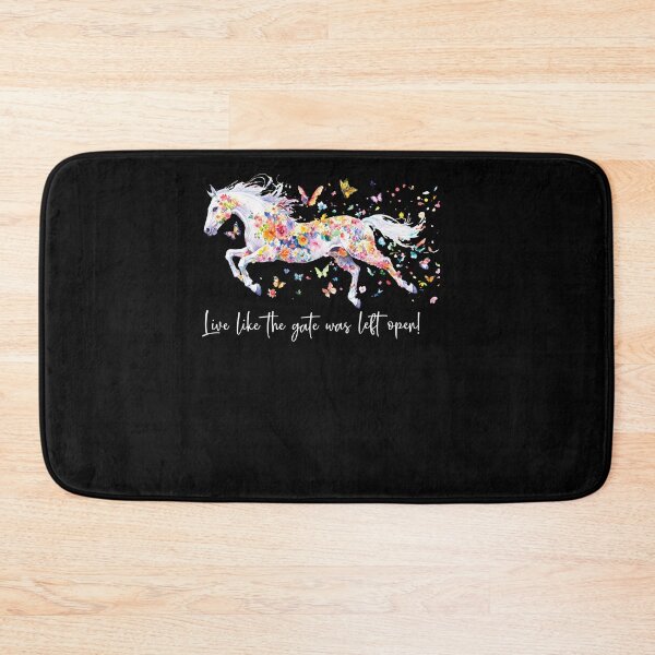 Item preview, Live Like The Gate Was Left Open Colorful Unicorn Running Through Flowers Fantasy designed and sold by MarlaMaloneShop.
