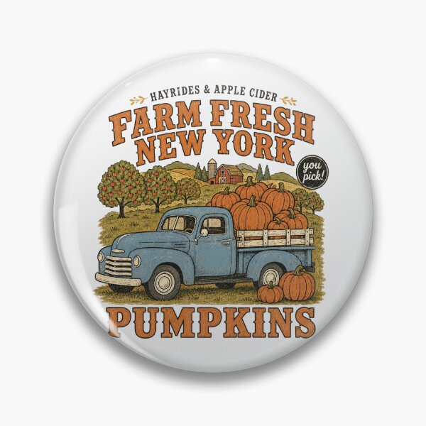 Item preview, Farm Fresh New York Pumpkins Upstate NY Fall Vintage Truck Hayrides Apple Cider Pumpkin Patch designed and sold by Yellowriversss.