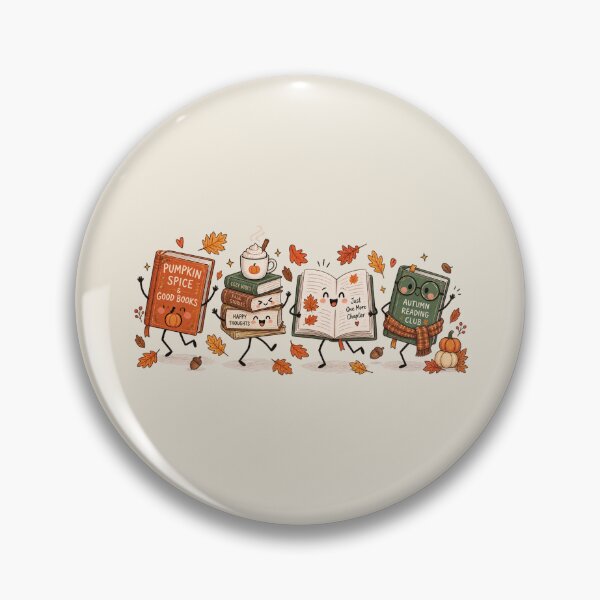 Artikelvorschau, Niedliche Herbstbuchfiguren, gemütliches Lesen im Herbst, glückliche Buchliebhaber, Kürbisgewürz-Ästhetik für Bücherliebhaber, süße Herbstleser, gemütliches Buchgeschenk entworfen und verkauft von Quiajia.