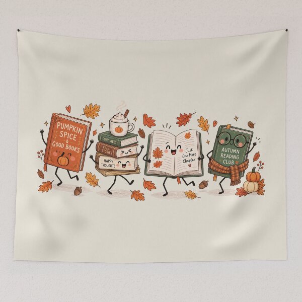 Item preview, Cute Fall Book Characters, Cozy Autumn Reading, Happy Book Lover, Pumpkin Spice Bookish Aesthetic, Cute Fall Reader, Cozy Book Gift designed and sold by Quiajia.