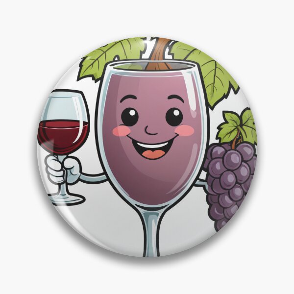Item preview, Cute Wine Glass Character with Grapes Dynamic Action Pose – Wine lover gift designed and sold by michallechowicz.