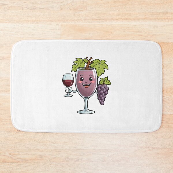 Item preview, Cute Wine Glass Character with Grapes Dynamic Action Pose – Wine lover gift designed and sold by michallechowicz.