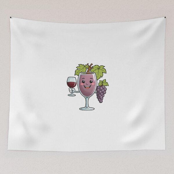 Item preview, Cute Wine Glass Character with Grapes Dynamic Action Pose – Wine lover gift designed and sold by michallechowicz.