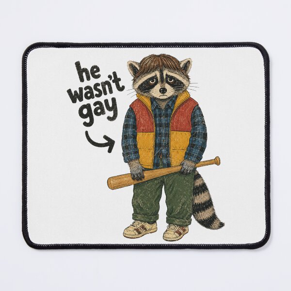 Item preview, He Wasnt Gay Sad Raccoon Retro 80s Kid Baseball Bat Vintage Meme designed and sold by Yellowriversss.