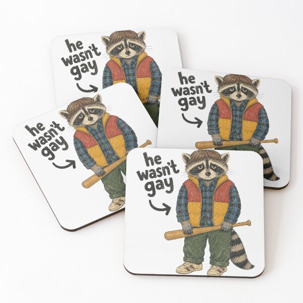 Item preview, He Wasnt Gay Sad Raccoon Retro 80s Kid Baseball Bat Vintage Meme designed and sold by Yellowriversss.