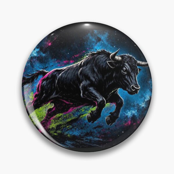 Item preview, Cosmic Charging Bull – Vibrant Neon Fantasy Illustration designed and sold by Dogandesighn.