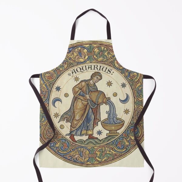 Item preview, Medieval Zodiac Aquarius: Illuminated Manuscript Water Bearer Art Print designed and sold by FreiherrPK.