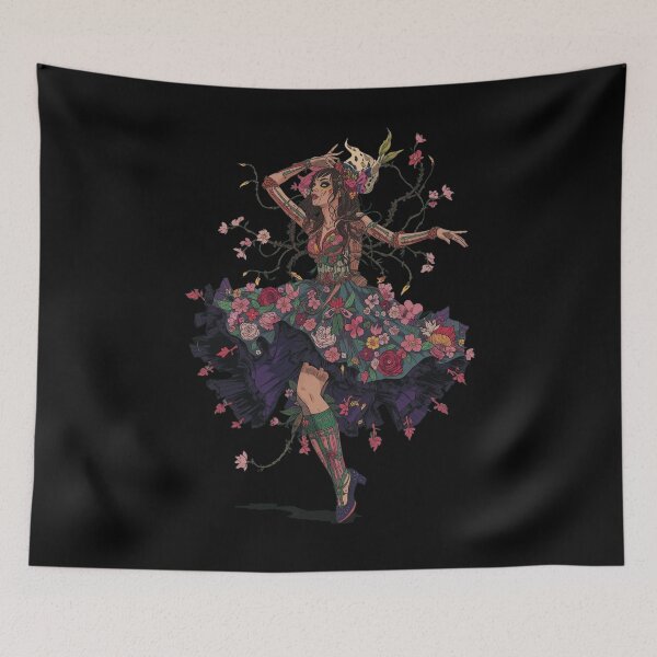 Item preview, Bailarina floral: Arte de bailarina botánica oscura designed and sold by  Mythical Entanglement.