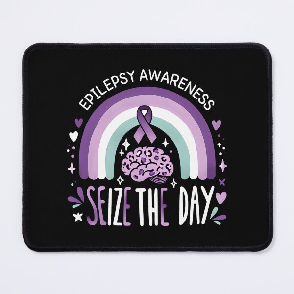 Item preview, Epilepsy Awareness Seize The Day Rainbow Purple Ribbon designed and sold by IttieBitties.