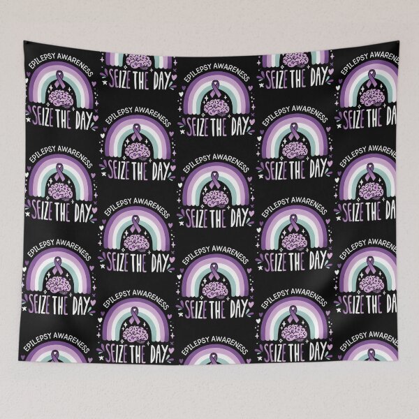Item preview, Epilepsy Awareness Seize The Day Rainbow Purple Ribbon designed and sold by IttieBitties.