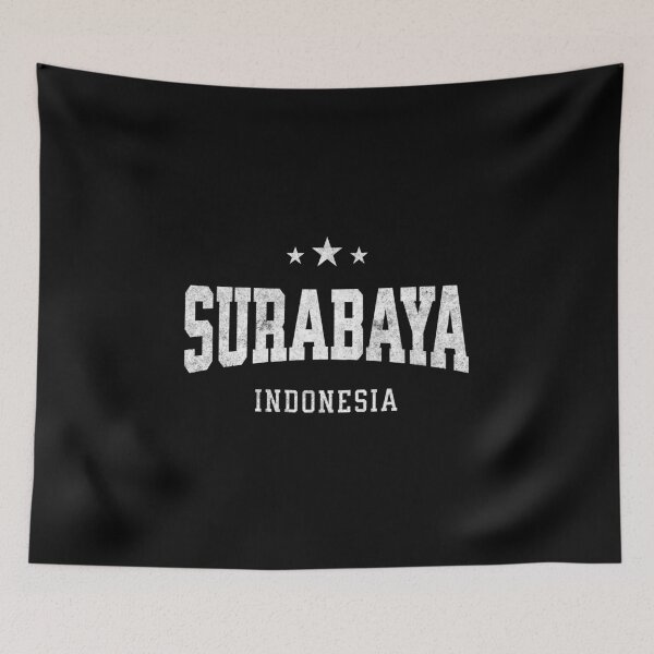 Item preview, Surabaya Indonesia Vintage Varsity Distressed Retro College Travel Design designed and sold by NiceTeeClub.