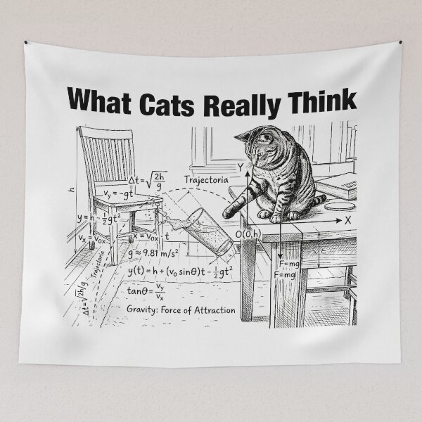 Item preview, What Cats Really Think Funny Cat Physics Scientist Humor designed and sold by LounisArt.