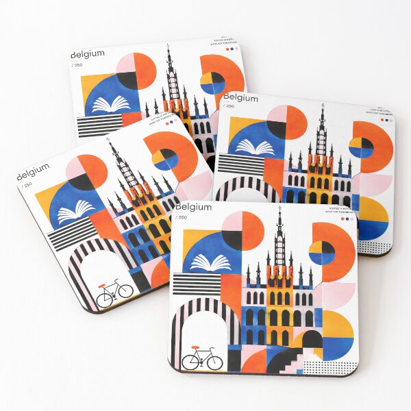Item preview, Colorful geometric poster illustrating Leuven, Belgium with a designed and sold by ckybe.