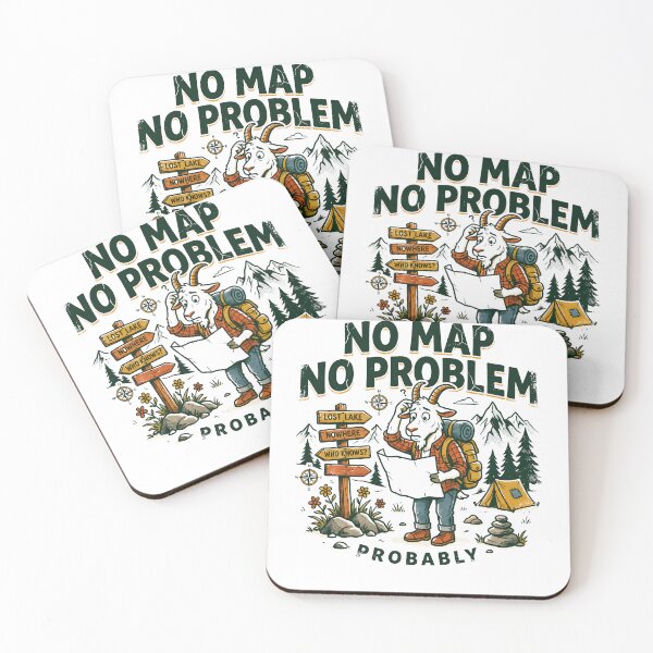 Item preview, No Map No Problem Funny Hiking Goat Hiking designed and sold by KatieThomShop.