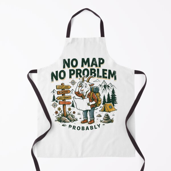 Item preview, No Map No Problem Funny Hiking Goat Hiking designed and sold by KatieThomShop.