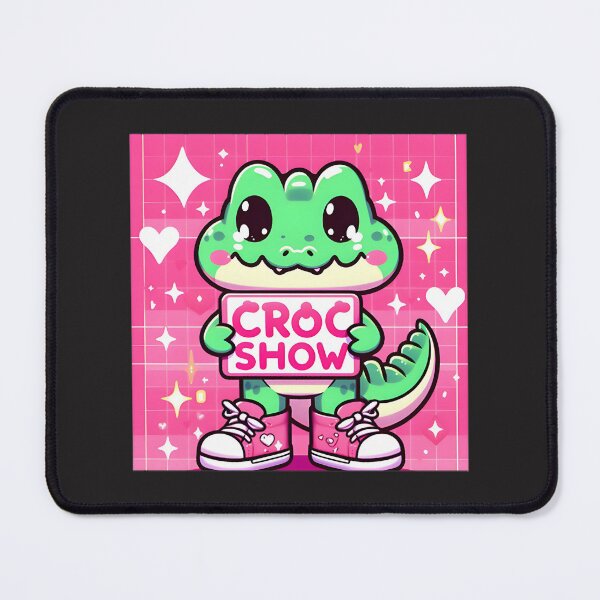 Item preview, Kawaii Pink Croc With Show Sign Art | Best Gift designed and sold by ColourofAcedia.