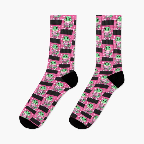 Item preview, Kawaii Pink Croc With Show Sign Art | Best Gift designed and sold by ColourofAcedia.