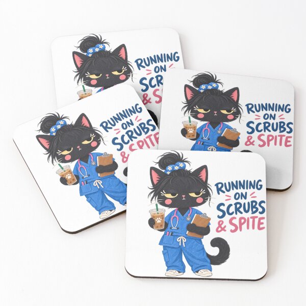 Item preview, Funny Nurse Cat Running On Scrubs And Spite designed and sold by SayMaria.