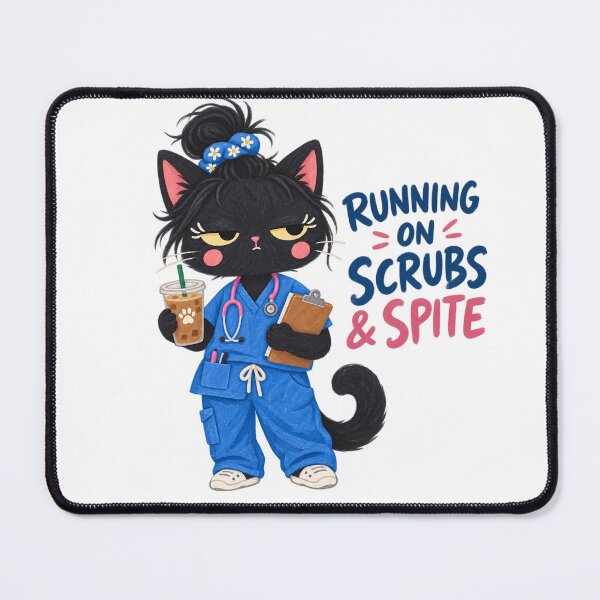 Item preview, Funny Nurse Cat Running On Scrubs And Spite designed and sold by SayMaria.