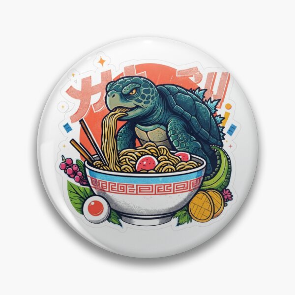 Item preview, Retro Japanese Turtle Ramen Kaiju Style Die-Cut Sticker designed and sold by ORI-ginal Weirdos: The Weirdly Wonderful Crew.