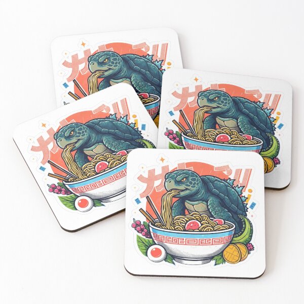 Item preview, Retro Japanese Turtle Ramen Kaiju Style Die-Cut Sticker designed and sold by ORI-ginal Weirdos: The Weirdly Wonderful Crew.
