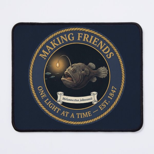 Item preview, Making Friends One Light at a Time Anglerfish Badge designed and sold by CalmCapy Co.
