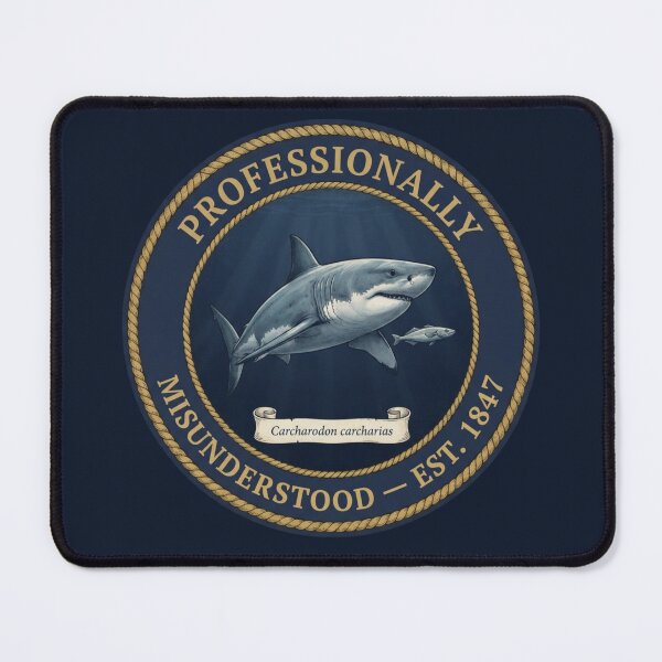 Item preview, Professionally Misunderstood Shark Club Humor Badge designed and sold by CalmCapy Co.