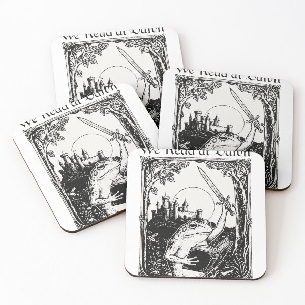 Item preview, We Read at Dawn Frog Bookish Knight  designed and sold by AlisonKli63932.