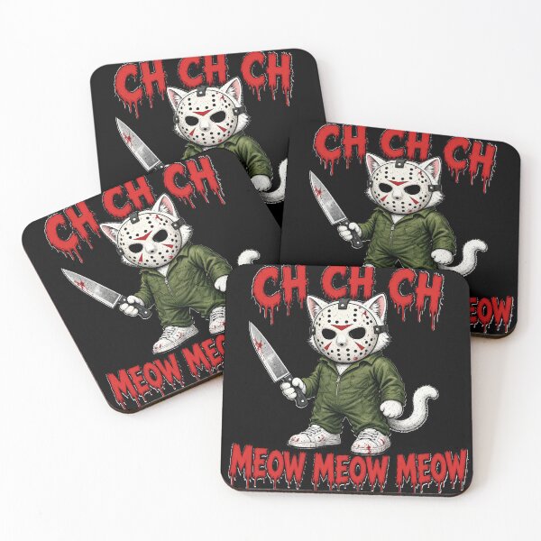Item preview, Cute Hockey Mask Cat Slasher Parody Art designed and sold by TshirtsOnline-.