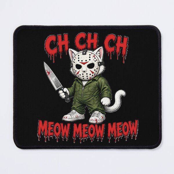 Item preview, Cute Hockey Mask Cat Slasher Parody Art designed and sold by TshirtsOnline-.