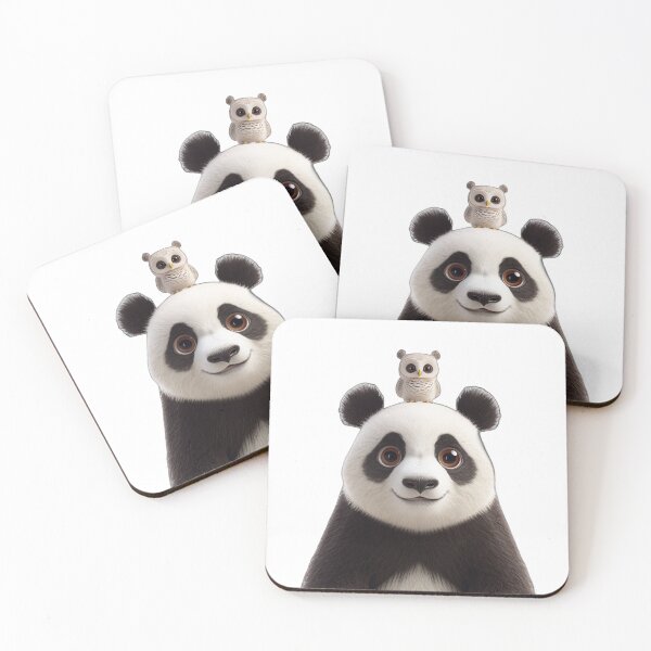 Item preview, Cute Panda with Little Owl on Head⁠ designed and sold by MJShop18.