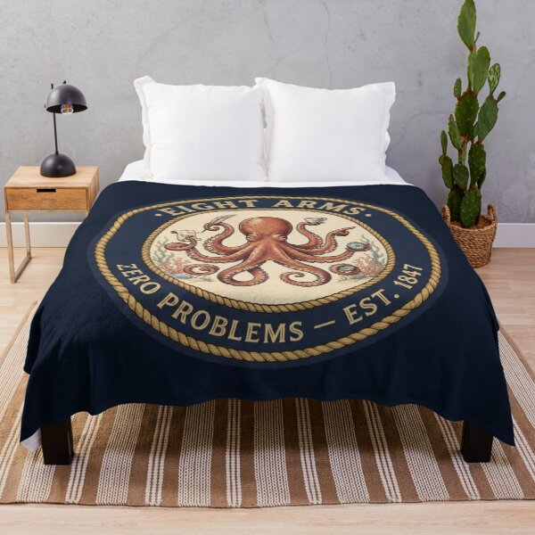 Item preview, Eight Arms Zero Problems Octopus Club Humor Badge designed and sold by CalmCapy Co.
