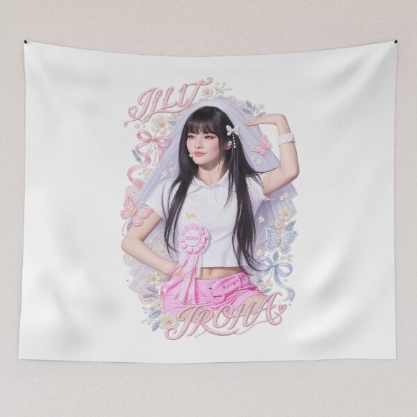 Item preview, Iroha ILLIT Coquette Visual | Pink Bow Red Frame Art designed and sold by Valereekmerch.