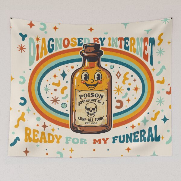 Item preview, Retro Poison Bottle with Groovy Rainbow - Light Colors Edition designed and sold by Shyla Marsare.