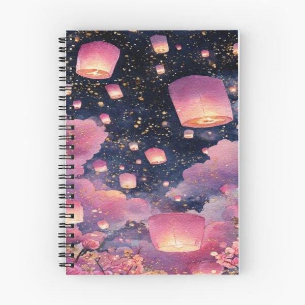 Item preview, Pink Sky Lanterns Dreamy Night Artwork  designed and sold by NivyasArtistry.