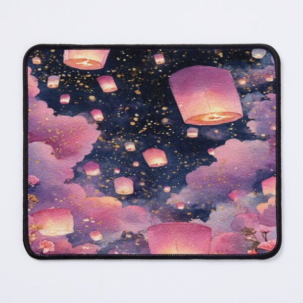 Item preview, Pink Sky Lanterns Dreamy Night Artwork designed and sold by NivyasArtistry.