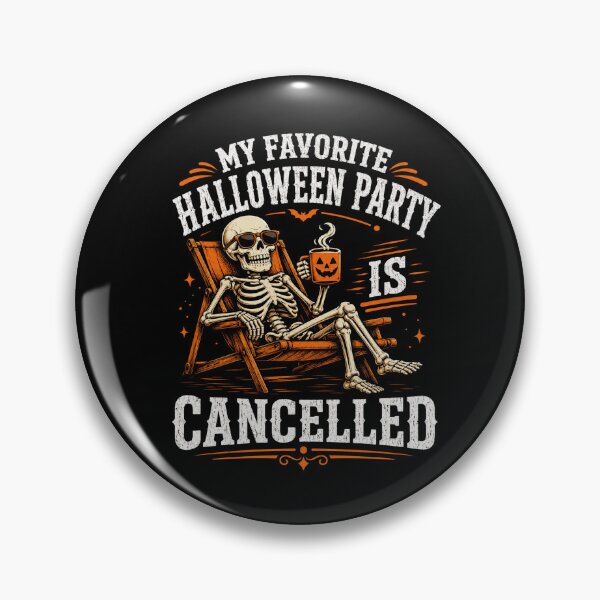 Item preview, Halloween Party Canceled Skeleton in Chair Funny Tee designed and sold by ROUX-ART.