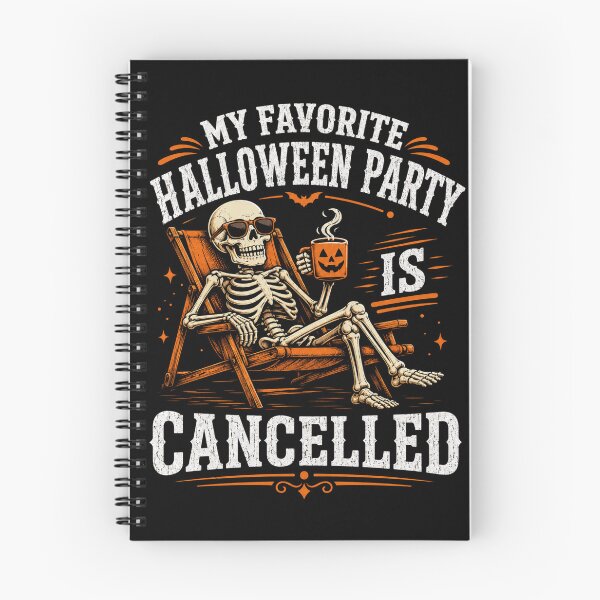 Item preview, Halloween Party Canceled Skeleton in Chair Funny Tee designed and sold by ROUX-ART.