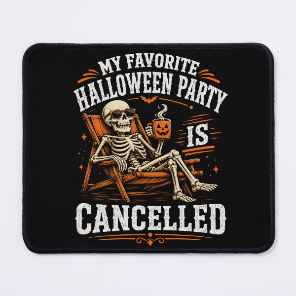 Item preview, Halloween Party Canceled Skeleton in Chair Funny Tee designed and sold by ROUX-ART.