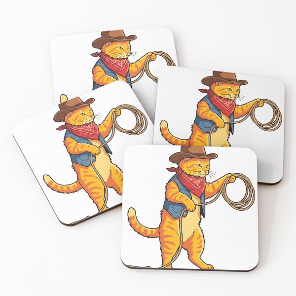 Item preview, Orange Tabby Cat Cowboy - Wild West Lariat Kitten Art designed and sold by Ghostlycats2026.