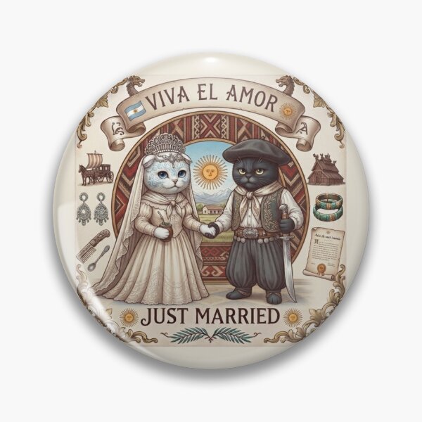 Artikelvorschau, Hochzeit mit argentinischen Gaucho-Katzen „Viva el Amor“ – Südamerikanisches Design für frisch Verheiratete entworfen und verkauft von PetalsPaws.