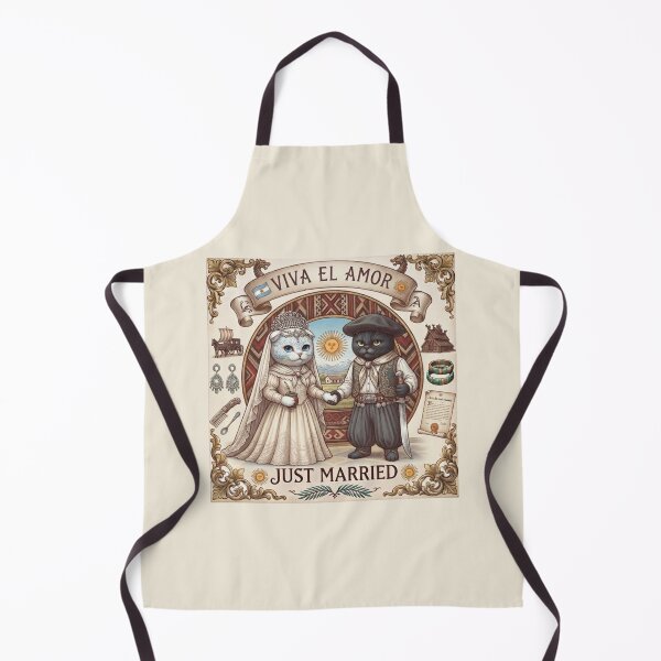 Item preview, Boda de gatos gauchos argentinos "Viva el Amor" Recién casados Diseño sudamericano designed and sold by PetalsPaws.