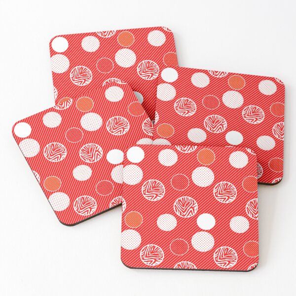 Item preview, In polka dots abstract red scarlet designed and sold by fuzzyfox.
