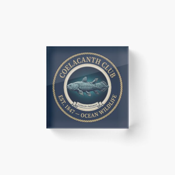 Item preview, Coelacanth Club Vintage Badge Living Fossil Fish designed and sold by CalmCapy Co.