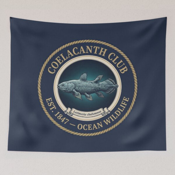 Item preview, Coelacanth Club Vintage Badge Living Fossil Fish designed and sold by CalmCapy Co.