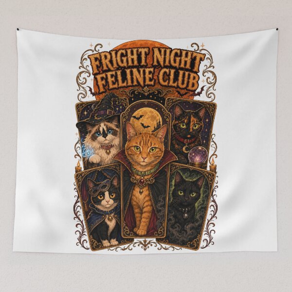 Item preview, Fright Night Feline Club – Cute Gothic Halloween Cats designed and sold by chrstnslts.