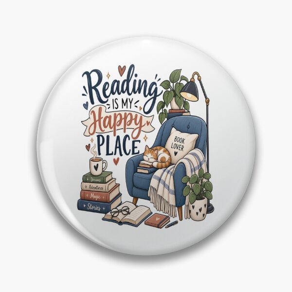 Item preview, Reading Is My Happy Place – Cozy Book Lover Design designed and sold by NovaNest  Studio.