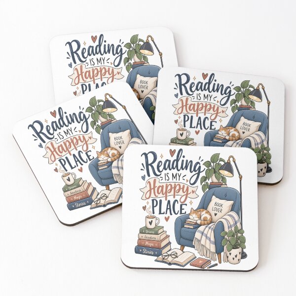 Item preview, Reading Is My Happy Place – Cozy Book Lover Design designed and sold by NovaNest  Studio.