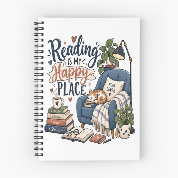 Item preview, Reading Is My Happy Place – Cozy Book Lover Design designed and sold by NovaNest  Studio.