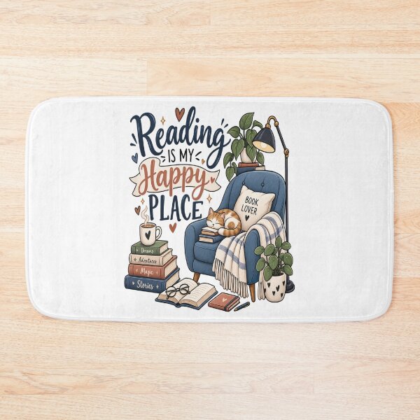 Item preview, Reading Is My Happy Place – Cozy Book Lover Design designed and sold by NovaNest  Studio.
